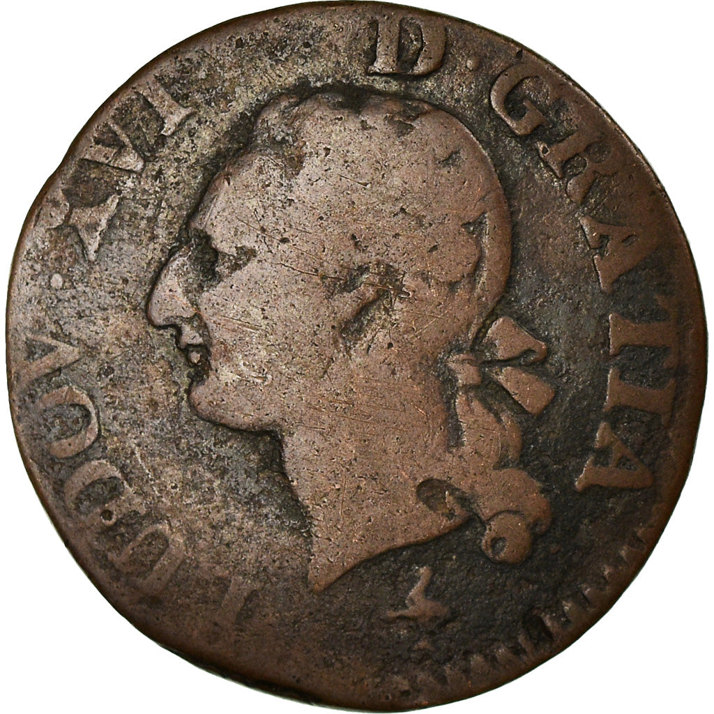 Coin, France, Louis XVI, Liard, Liard, 1780, Paris, VF(20-25), Copper, KM:585.1