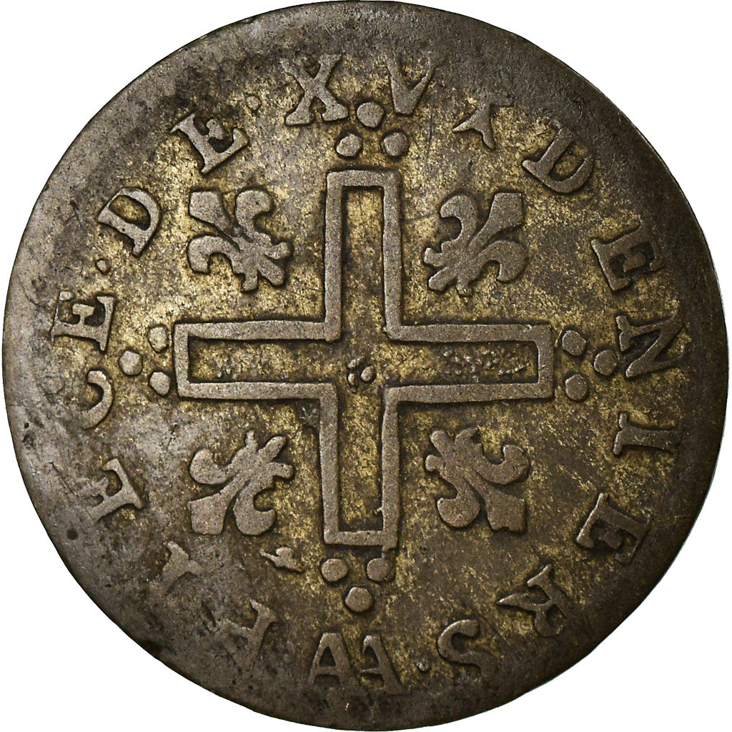 Moneta, Francia, Louis XIV, XV Deniers (pièce de), 15 Deniers, 1712, Metz, BB