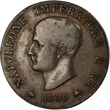 Monnaie, États italiens, KINGDOM OF NAPOLEON, Napoleon I, Soldo, 1809, Milan
