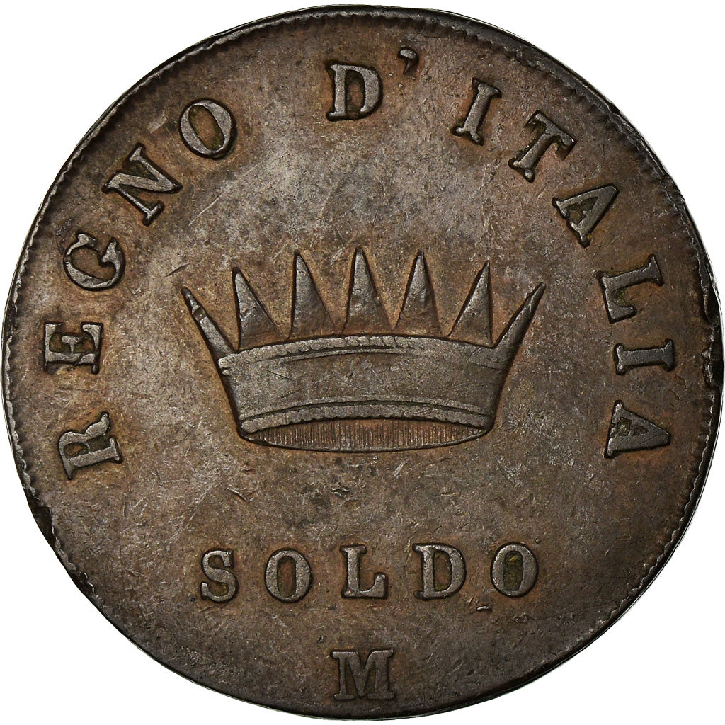 Moneta, STATI ITALIANI, KINGDOM OF NAPOLEON, Napoleon I, Soldo, 1809, Milan, BB