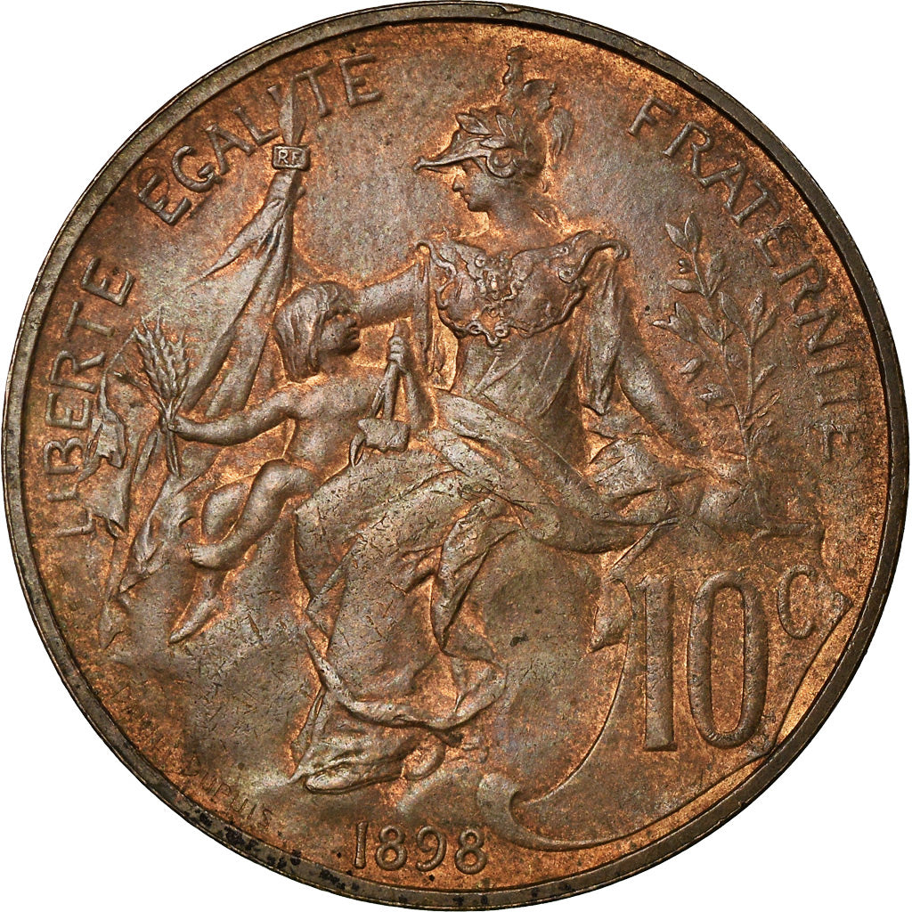 Coin, France, Dupuis, 10 Centimes, 1898, Paris, EF(40-45), Bronze, KM:843