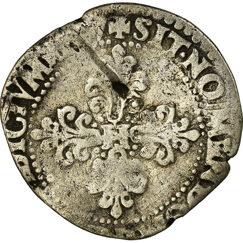 Moneta, Francja, Henri III, 1/4 de franc au col plat, 1577 or 1587, Paris