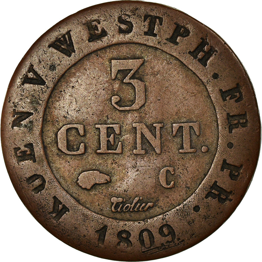 Coin, German States, WESTPHALIA, Jerome, 3 Centimes, 1809, Cassel, EF(40-45)