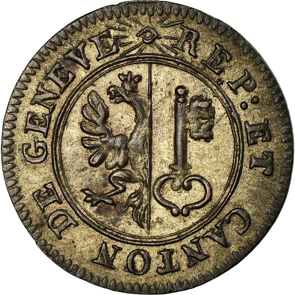 Moneta, CANTONI SVIZZERI, GENEVA, 6 Deniers, 1819, Genève, SPL-, Argento