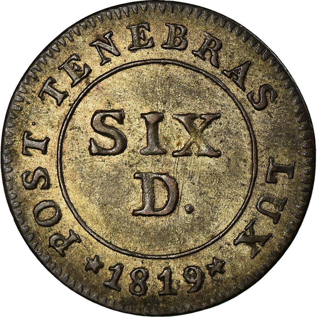 Moneta, CANTONI SVIZZERI, GENEVA, 6 Deniers, 1819, Genève, SPL-, Argento