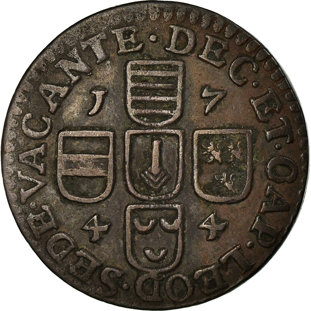 Coin, LIEGE, Liard, 1744, Liege, EF(40-45), Copper, KM:144