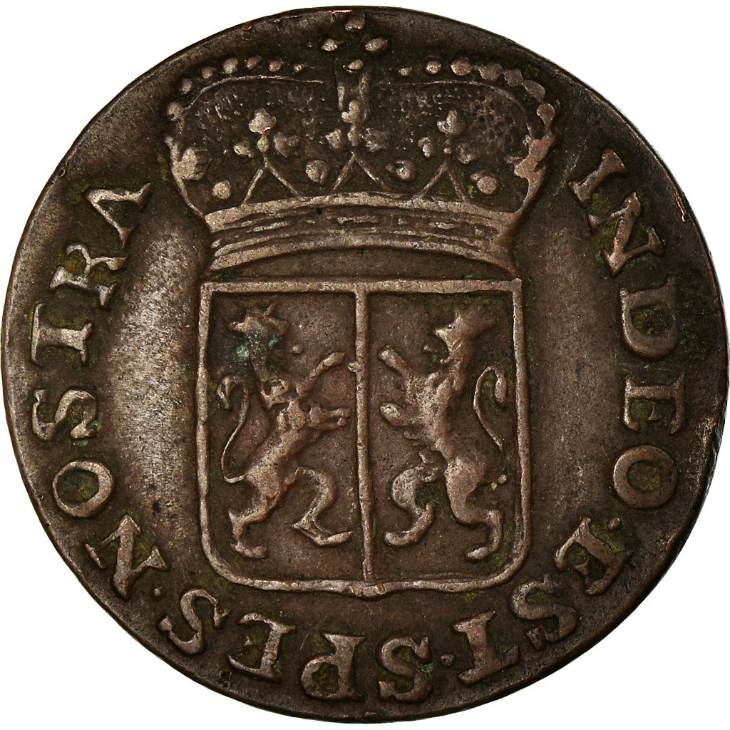 Coin, Netherlands, GELDERLAND, Duit, 1786, AU(50-53), Copper, KM:105