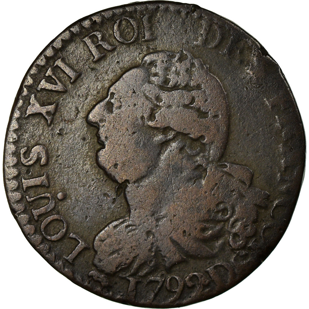 Münze, Frankreich, Louis XVI, 3 deniers françois, 3 Deniers, Liard, 1792