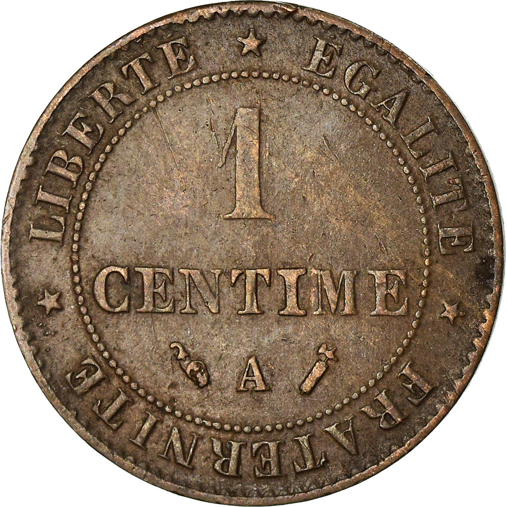 Coin, France, Cérès, Centime, 1893, Paris, AU(50-53), Bronze, KM:826.1