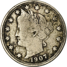 Moneda, Estados Unidos, Liberty Nickel, 5 Cents, 1907, U.S. Mint, Philadelphia