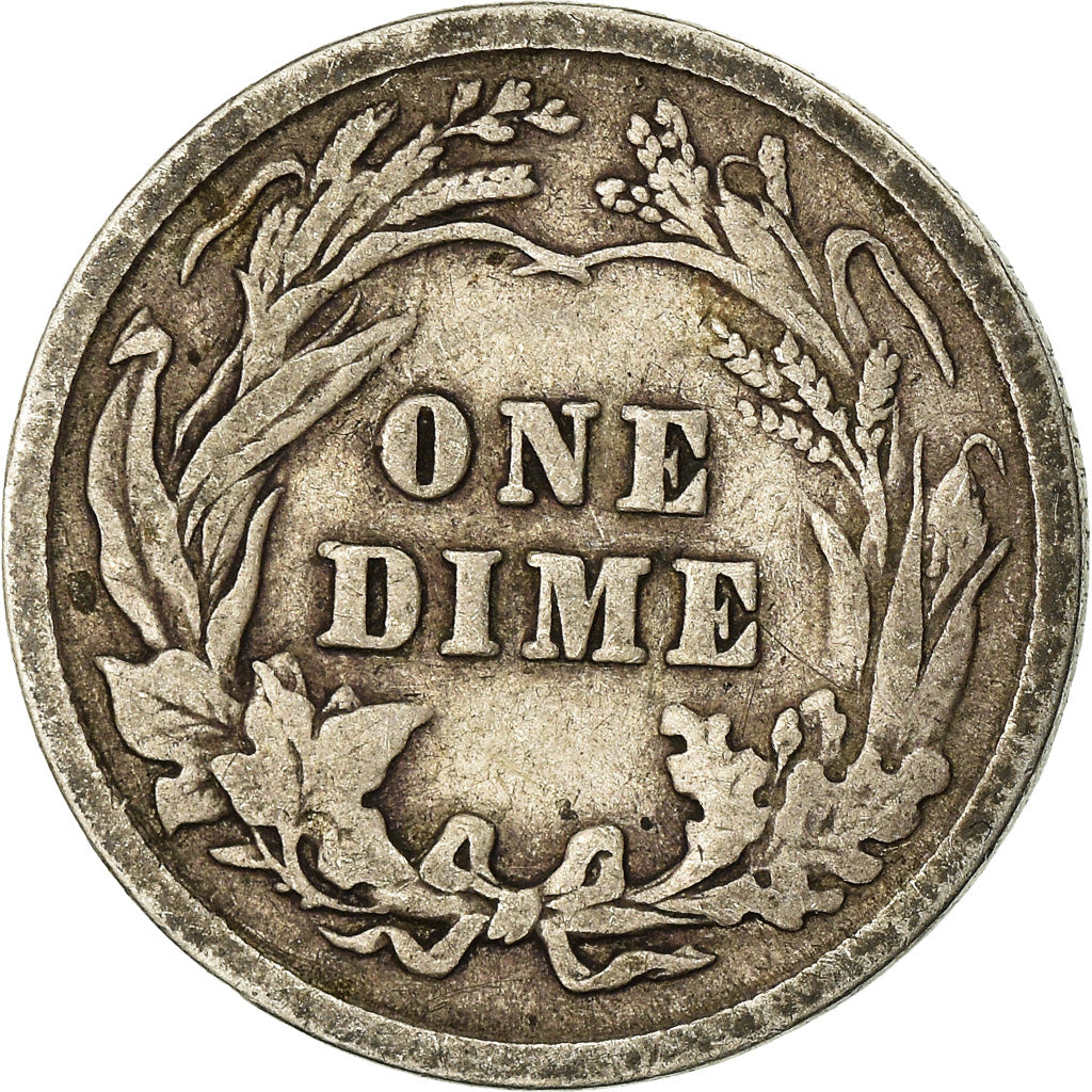 Coin, United States, Barber Dime, Dime, 1908, U.S. Mint, Philadelphia