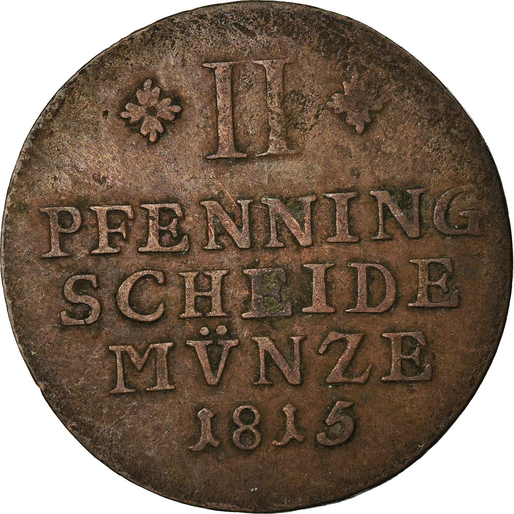 Coin, German States, BRUNSWICK-WOLFENBUTTEL, Fredrich Wilhelm, 2 Pfennige, 1815