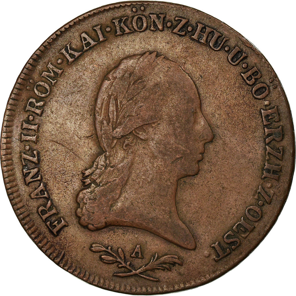 Moneta, Austria, Franz II (I), 6 Kreuzer, 1800, EF(40-45), Miedź, KM:2128
