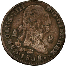 Coin, Spain, Charles IV, 8 Maravedis, 1808, Segovia, VF(20-25), Copper, KM:428