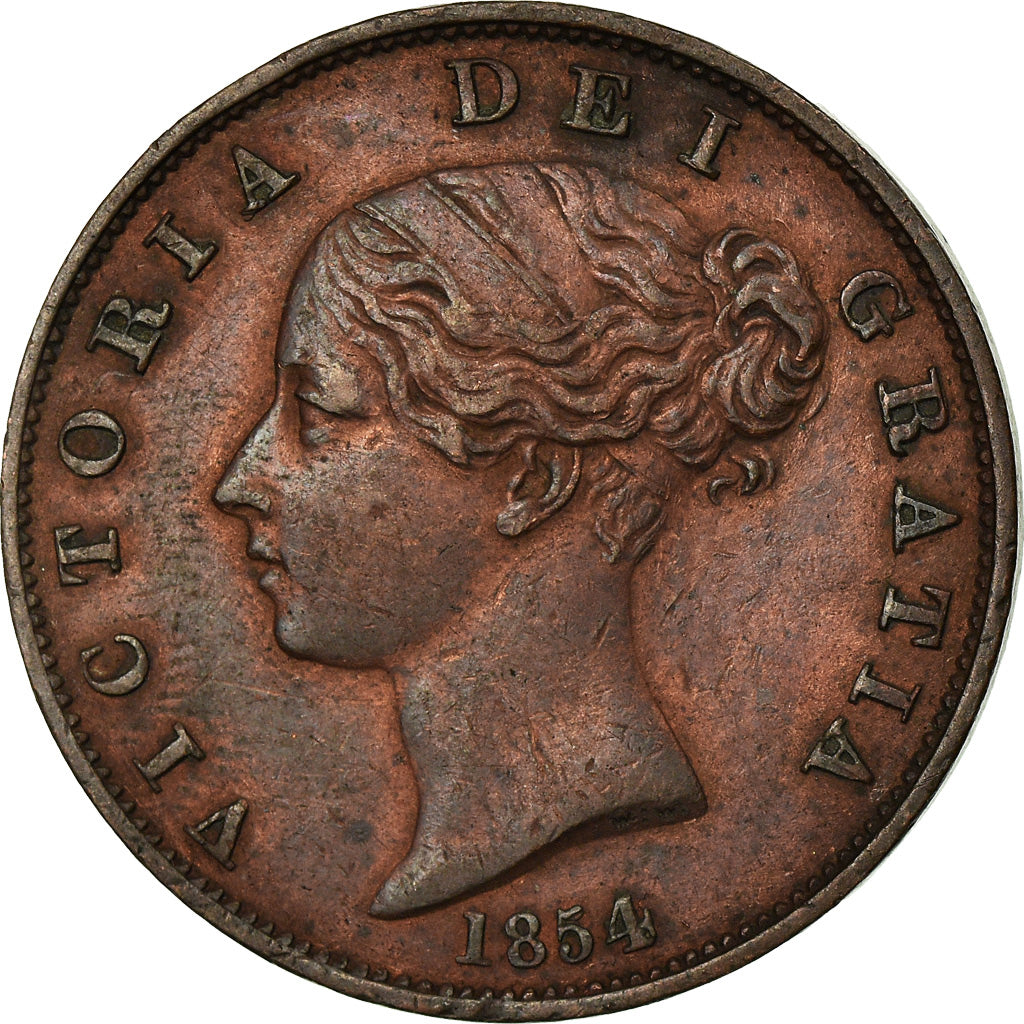 Moneta, Gran Bretagna, Victoria, 1/2 Penny, 1854, BB+, Rame, KM:726