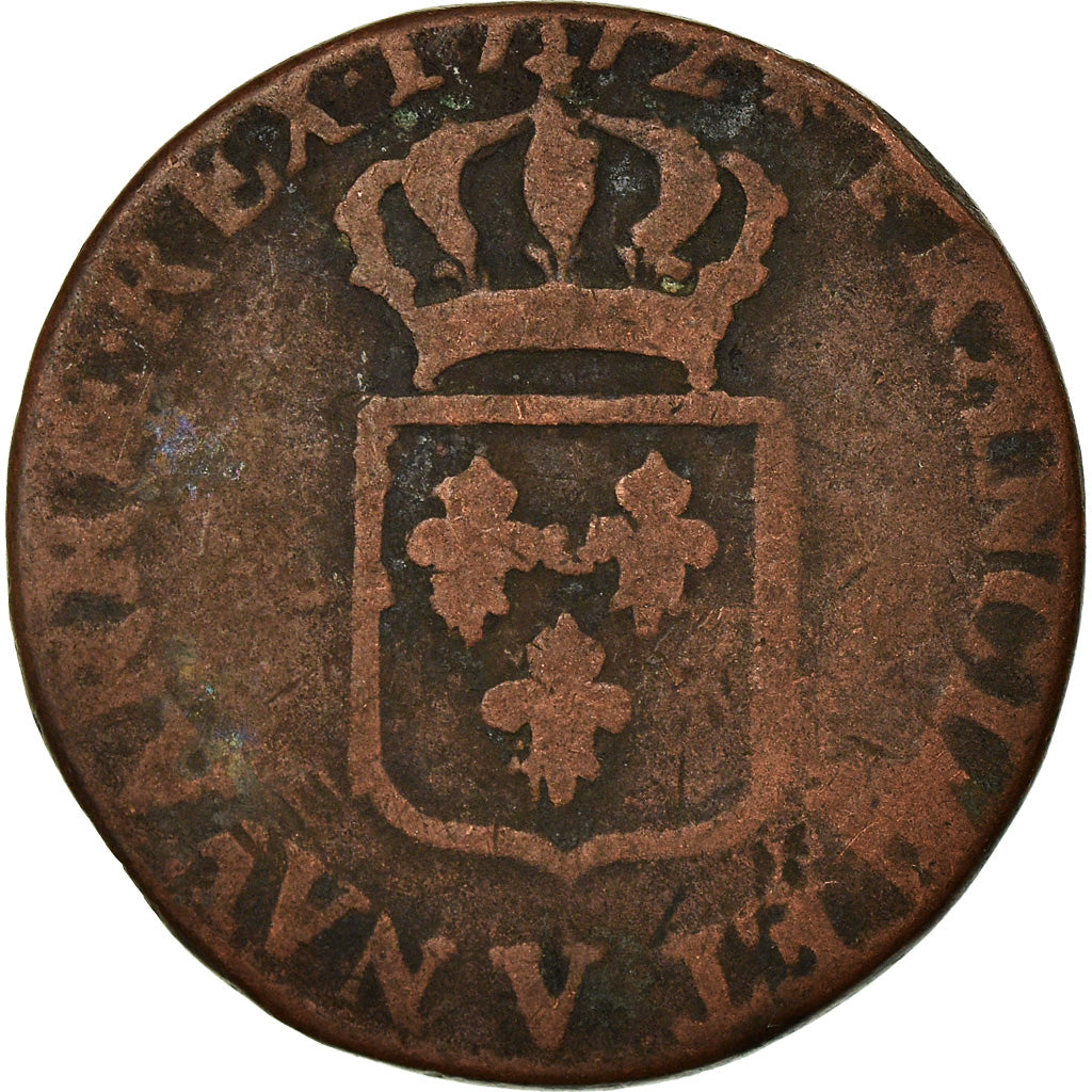 Münze, Frankreich, Louis XV, Sol à la vieille tête, Sol, 1772, Troyes, SGE+
