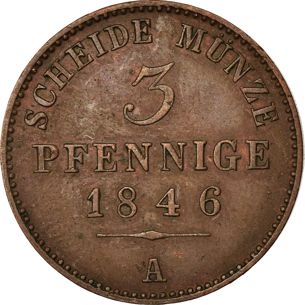 Munten, Duitse staten, SCHWARZBURG-SONDERSHAUSEN, G, 3 Pfennig, 1846, Arnstadt