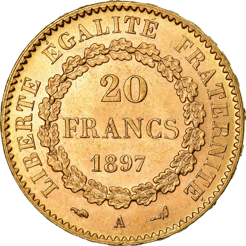 Moneda, Francia, Génie, 20 Francs, 1897, Paris, EBC+, Oro, KM:825, Gadoury:1063