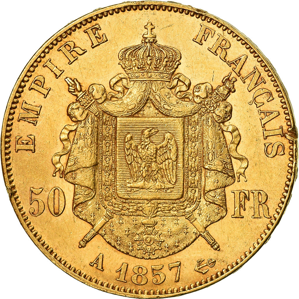 Munten, Frankrijk, Napoleon III, Napoléon III, 50 Francs, 1857, Paris, ZF+
