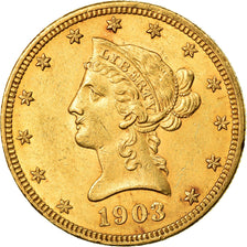 Coin, United States, Coronet Head, $10, Eagle, 1903, U.S. Mint, Philadelphia