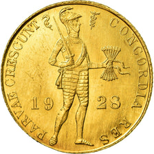 Coin, Netherlands, Wilhelmina I, Ducat, 1928, Utrecht, MS(60-62), Gold, KM:83.1a