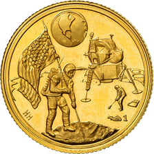 United States, Medal, Landing on the Moon, History, 1969, MS(65-70), Gold