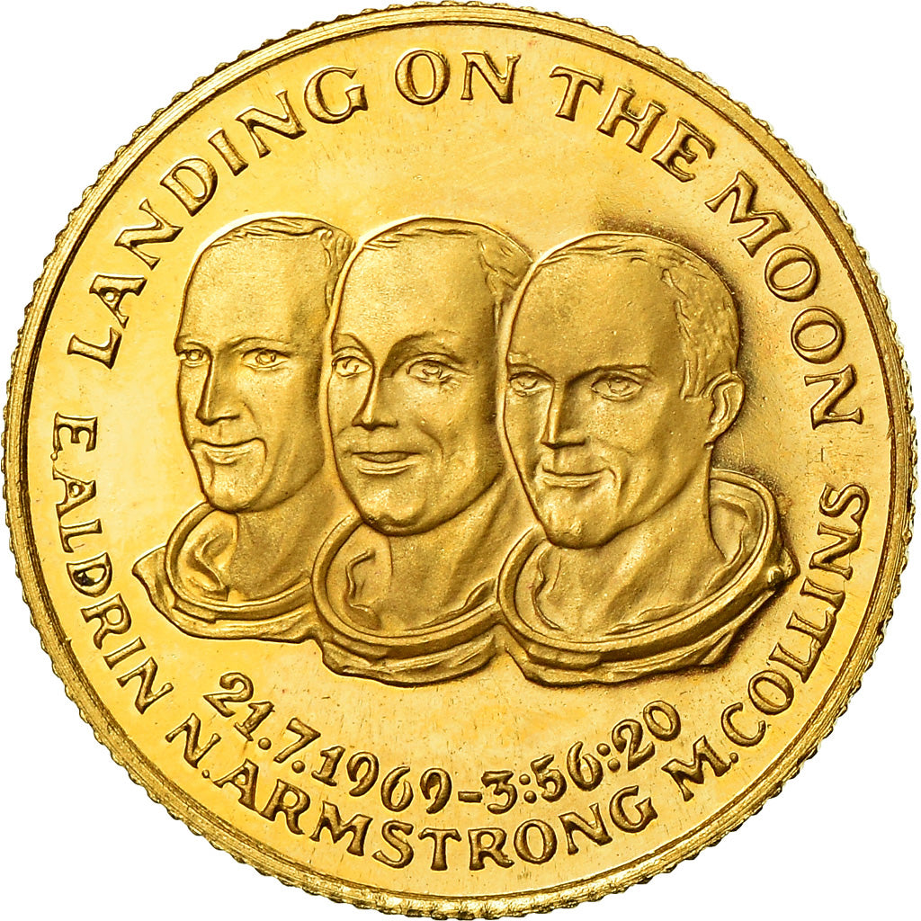 United States, Medal, Landing on the Moon, History, 1969, MS(65-70), Gold