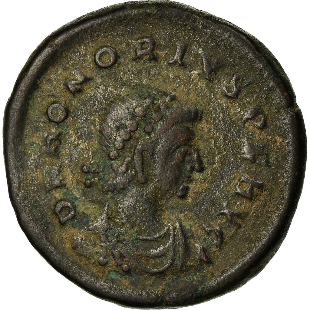 Coin, Honorius, Maiorina, 393-395, Kyzikos, EF(40-45), Copper, RIC:27
