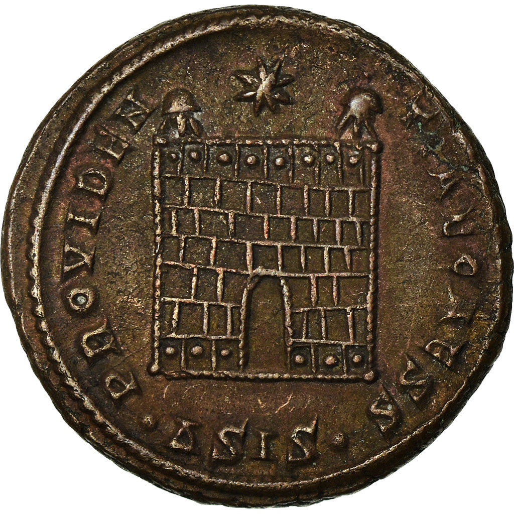 Moneta, Constantius II, Nummus, 328-329, Siscia, AU(50-53), Miedź, RIC:217