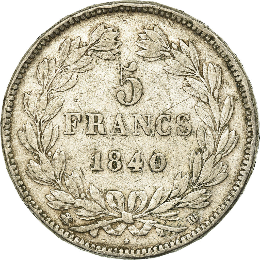 Monnaie, France, Louis-Philippe, 5 Francs, 1840, Strasbourg, TB+, Argent