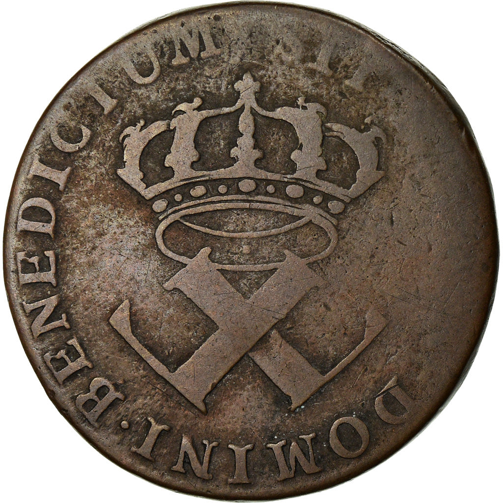 Moneda, América: Luisiana, Acadia, Canadá, Louis XV, 9 Deniers, 1721, Rouen