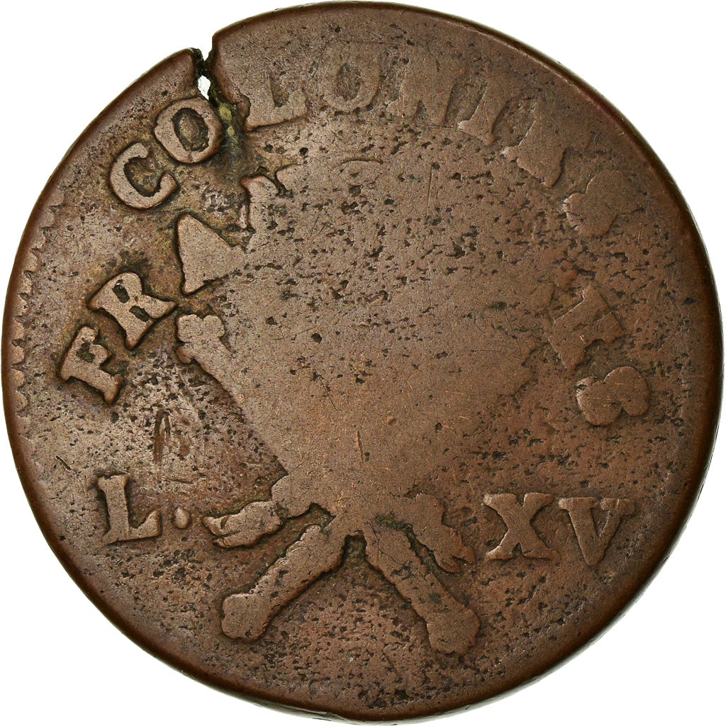 Coin, FRENCH COLONIES, Louis XV, 12 Deniers, Sol, 1767, Paris, VF(20-25)