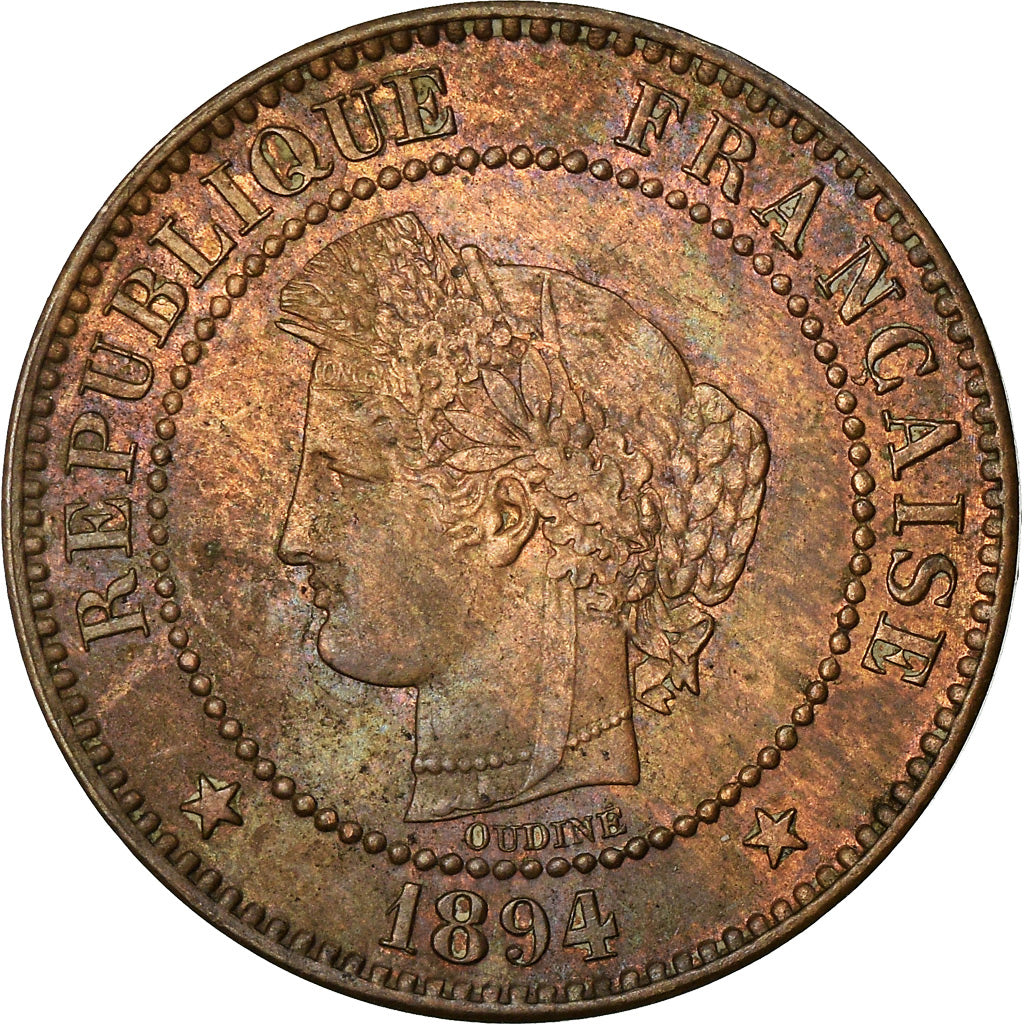 Coin, France, Cérès, 2 Centimes, 1894, Paris, AU(50-53), Bronze, Gadoury:105