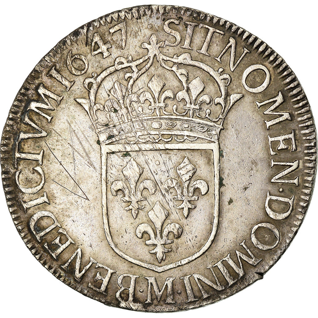 Münze, Frankreich, Louis XIV, Écu à la mèche longue, Ecu, 1647, Toulouse