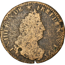 Moeda, França, Louis XIV, Liard de France au buste âgé, troisième type