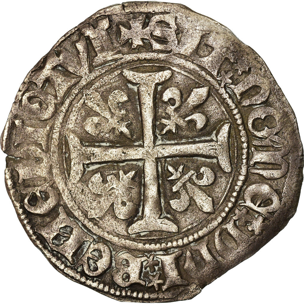 Monnaie, France, Charles VII, Blanc aux trois lys, Tours, TTB, Billon