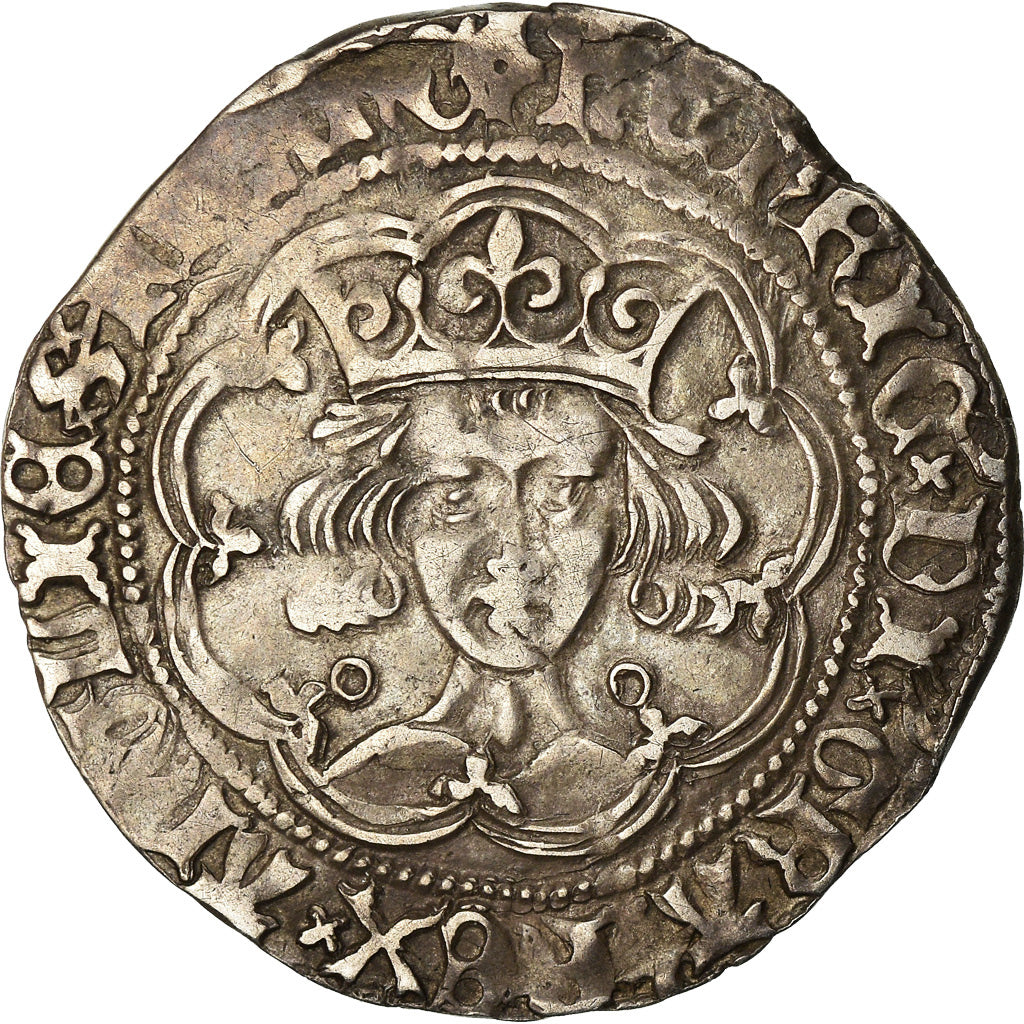 Munten, Frankrijk, Henri VI, Gros, 1430-1434, Calais, ZF, Zilver, Boudeau:1943