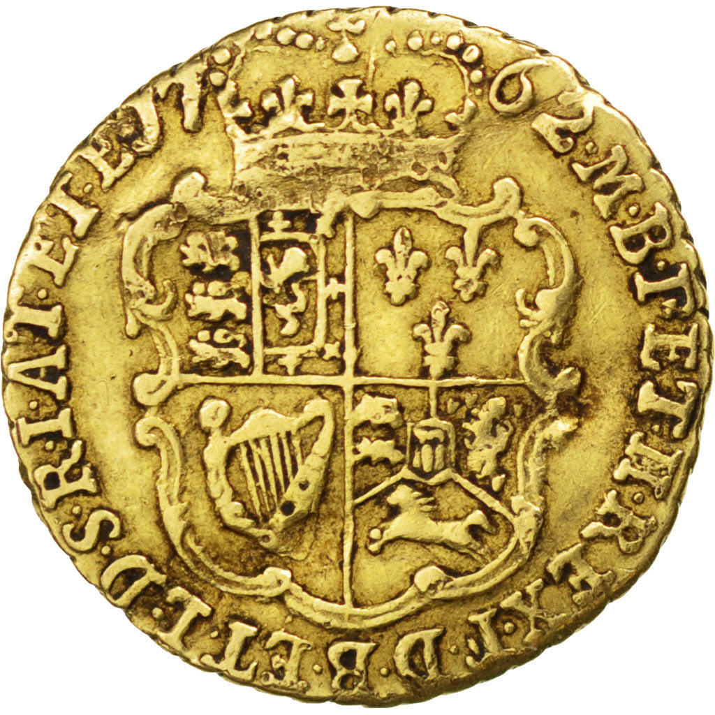 GREAT BRITAIN, 1/4 Guinea, 1762, KM #592, VF(20-25), Gold, 2.04