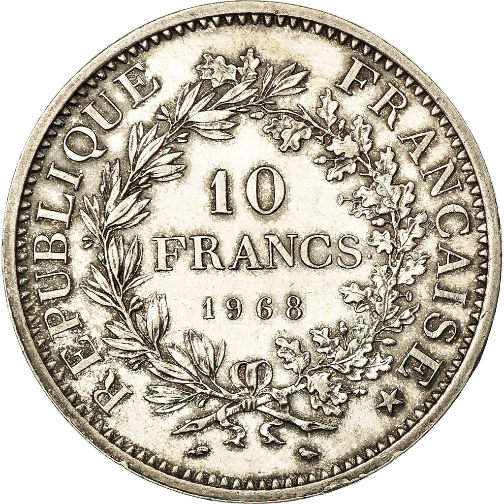 Moeda, França, Hercule, 10 Francs, 1968, Paris, AU(55-58), Prata, KM:932