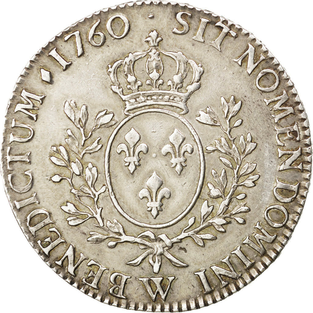 FRANCE, Écu au bandeau, ECU, 1760, Lille, KM #512.22, AU(50-53), Silver, Gadoury