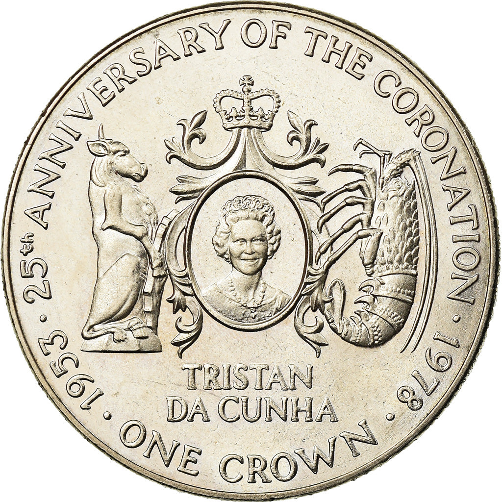 Coin, Tristan Da Cunha, Elizabeth II, Crown, 1978, Pobjoy Mint, AU(55-58)