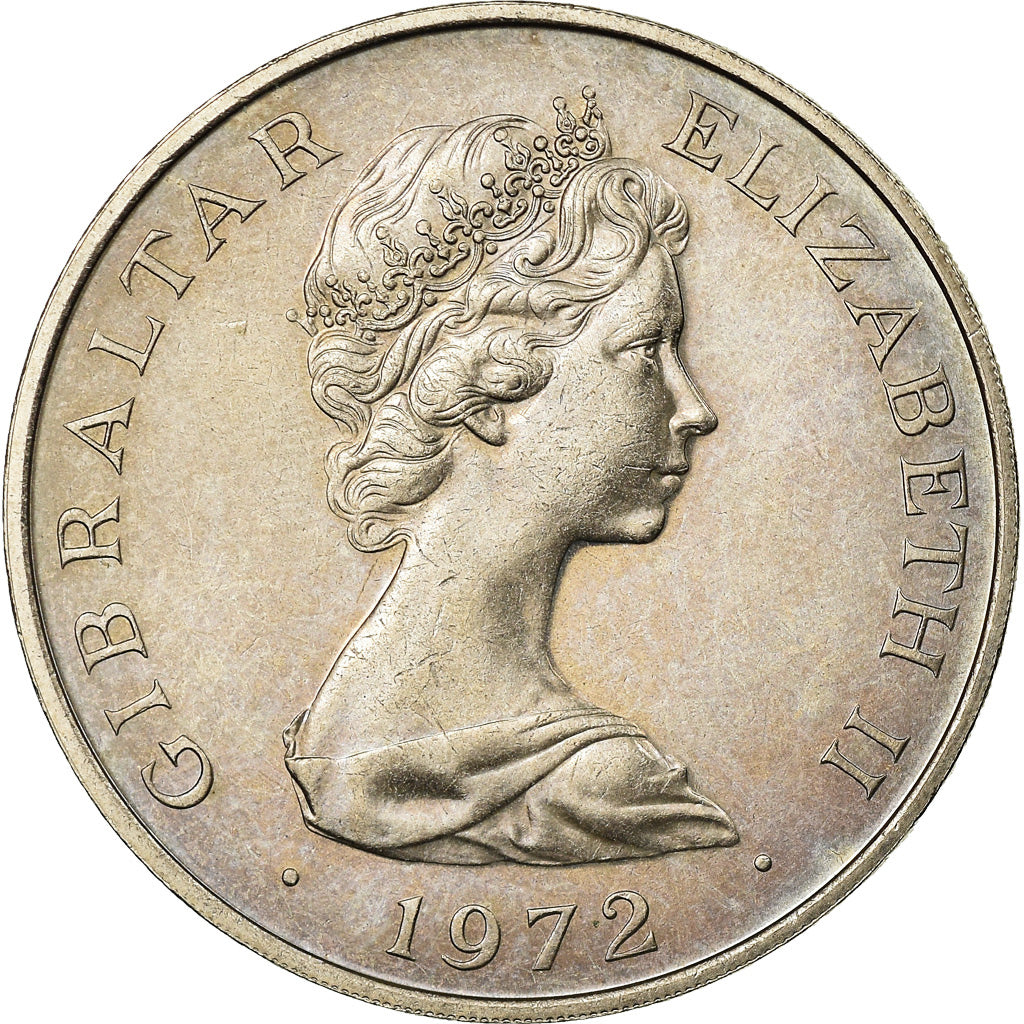 Moneta, Gibilterra, Elizabeth II, 25 New Pence, 1972, BB+, Rame-nichel, KM:6