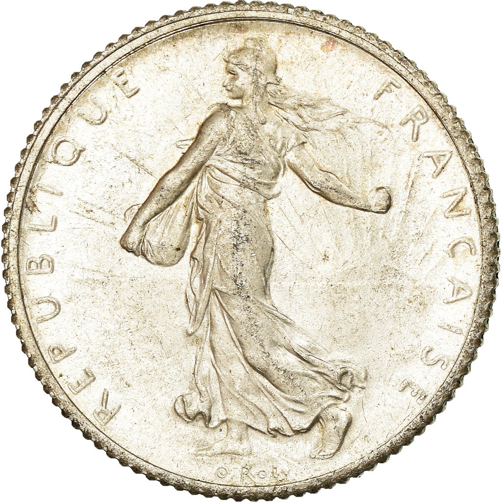 Coin, France, Semeuse, Franc, 1919, Paris, AU(55-58), Silver, KM:844.1