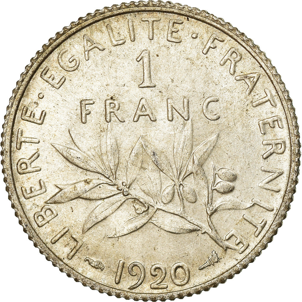Moneta, Francia, Semeuse, Franc, 1920, Paris, SPL-, Argento, KM:844.1