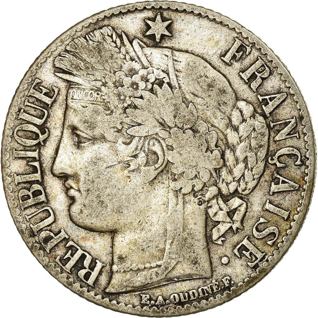 Monnaie, France, Cérès, Franc, 1871, Bordeaux, TB, Argent, Gadoury:465