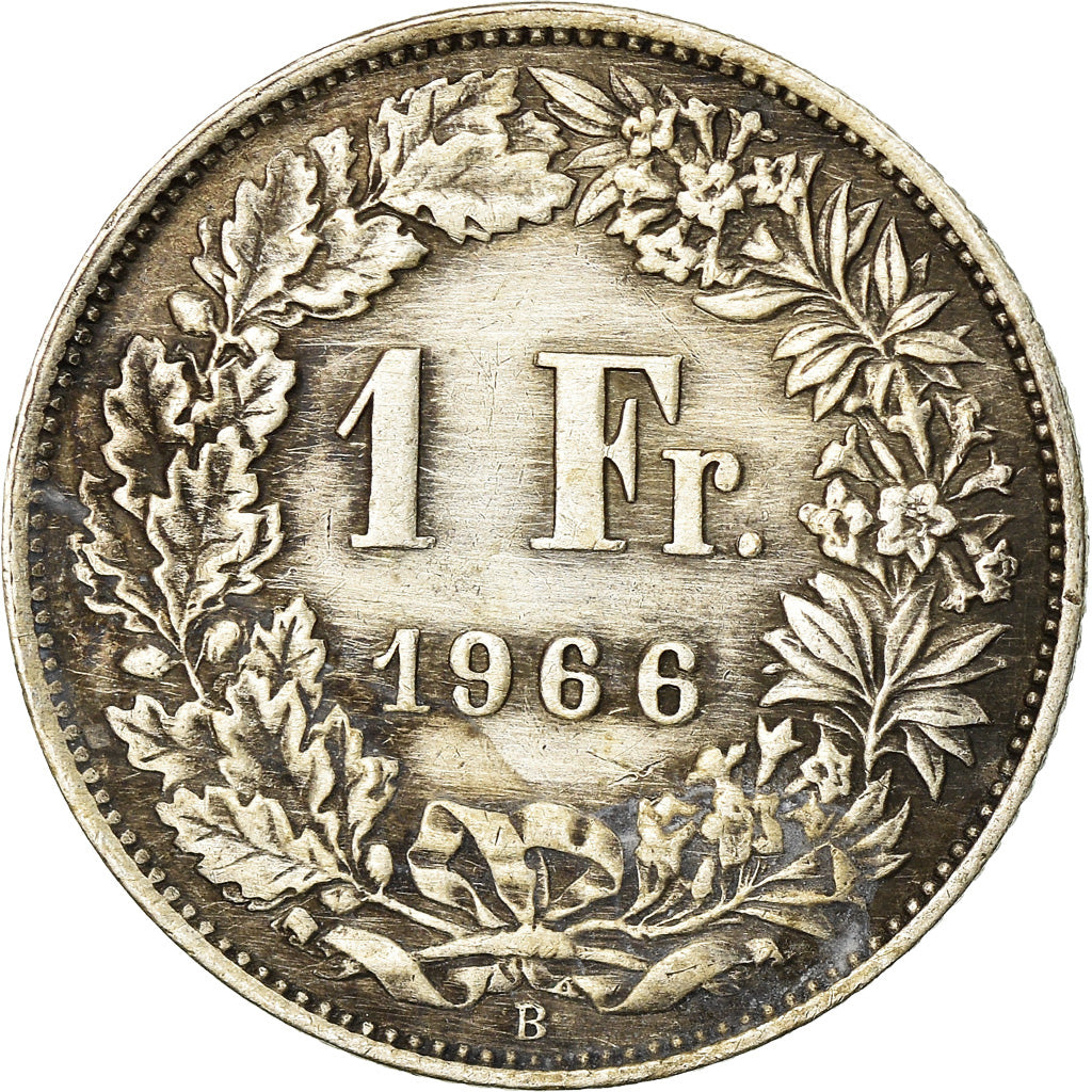 Coin, Switzerland, Franc, 1966, Bern, AU(50-53), Silver, KM:24