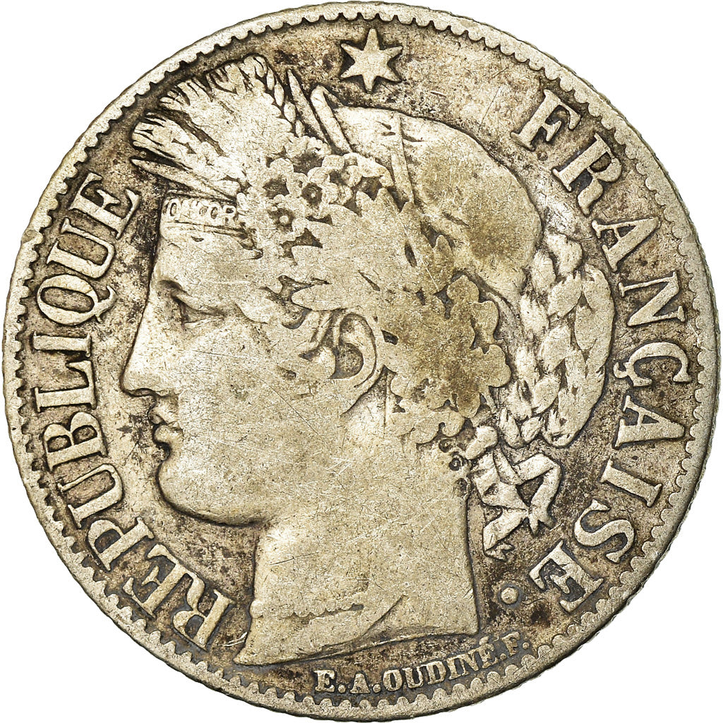 Coin, France, Cérès, Franc, 1887, Paris, VF(20-25), Silver, KM:822.1