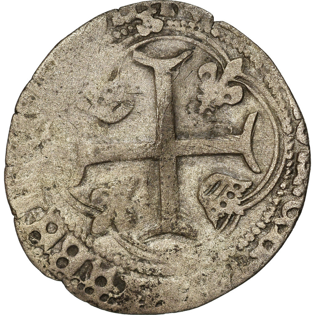 Moneta, Francja, Louis XI, Blanc à la couronne, Lyon, VF(30-35), Bilon