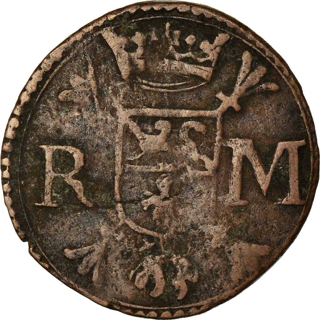 Coin, Spanish Netherlands, Philip IV, Duit, Roermond, VF(20-25), Copper