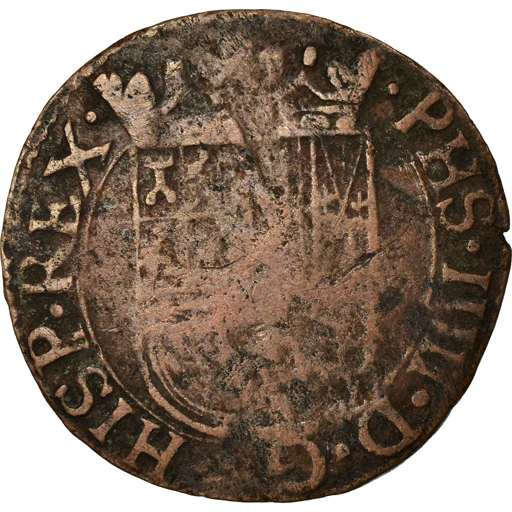 Coin, Spanish Netherlands, Philip IV, Duit, Roermond, VF(20-25), Copper